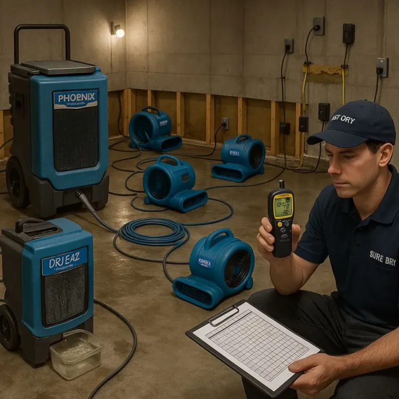 Structural Drying and Dehumidification process in Winterport, ME